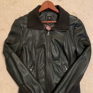 GUESS Faux Leather Moto Jacket